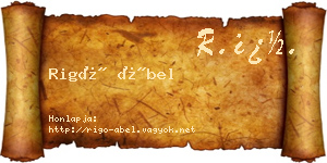 Rigó Ábel névjegykártya