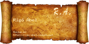 Rigó Ábel névjegykártya